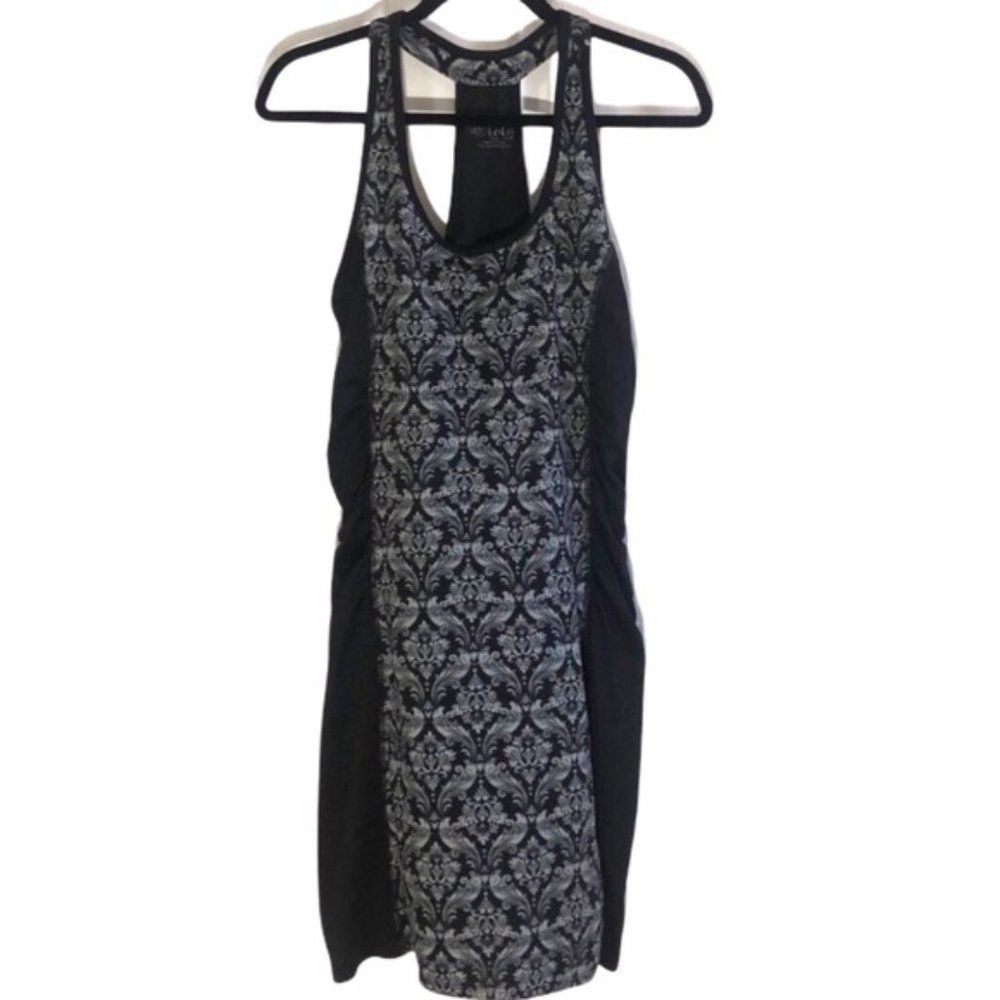 𝅺Lola Stretch Racerback Dress Damask Black Gray